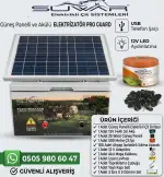 Güneş Panelli Akülü Gece/Gündüz Sensörlü Elektrikli Çit Arıcı Sistemi